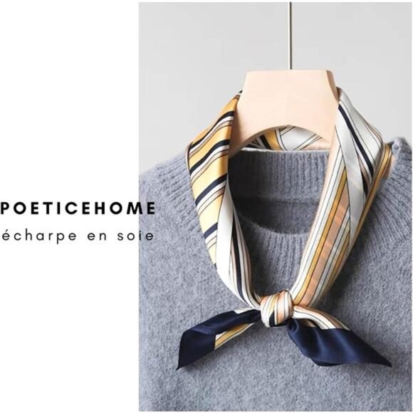 Mulberry Silk 21"x21" Neck Scarf - Small Square Scarf for Women, Gift-Ready - Picture 3 of 6